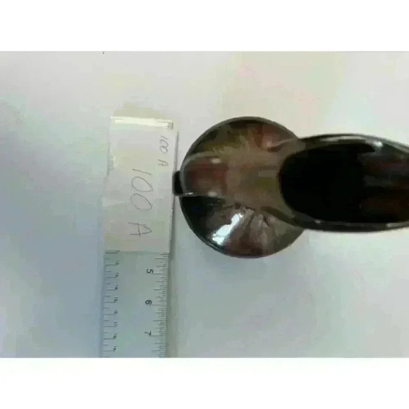 Vintage MCM Ceramic Cruet Pink Blue Gold Silver Drip Glaze Brown base Redware - Picture 9 of 10